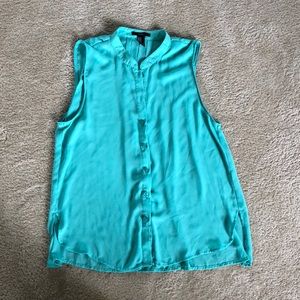 Semi sheer button up tank top
